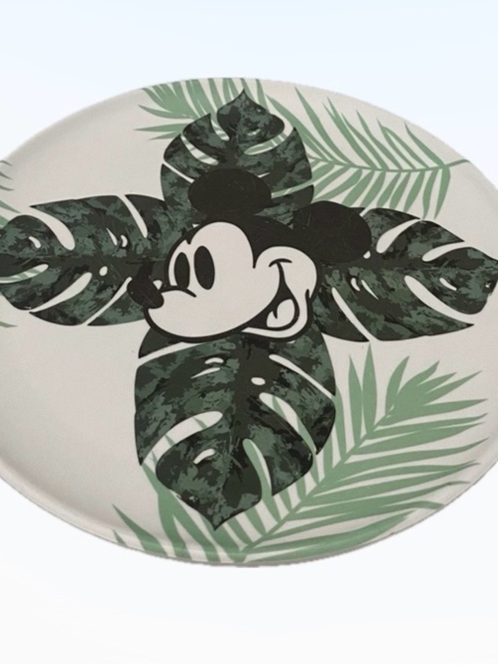 Disney Hello Summer Tropical Mickey Mouse Melamine Plates 10” Round Set of 2